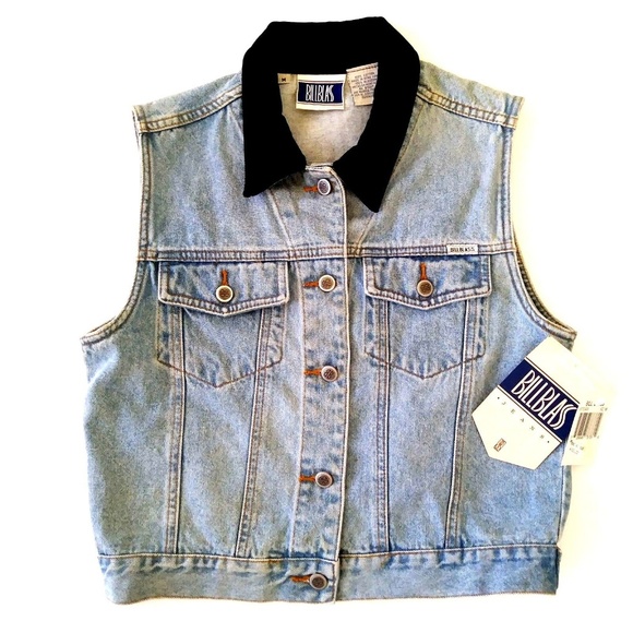 bill blass Jackets & Blazers - SOLD!!  VTG 80s 90s BILL BLASS Denim Velvet Vest